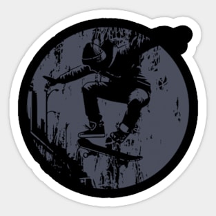 Grunge Urban Skateboarder Graffiti Style - Grey Sticker